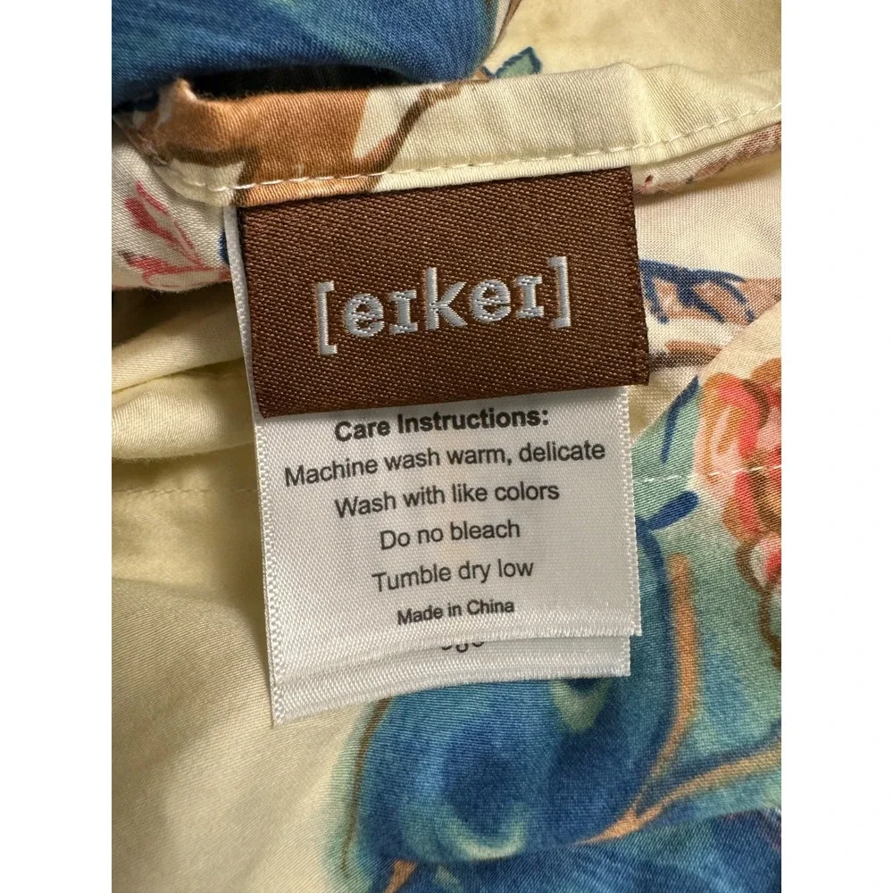 Eikei Pillow Sham Peacock Floral Standard Size Set 2 Cotton